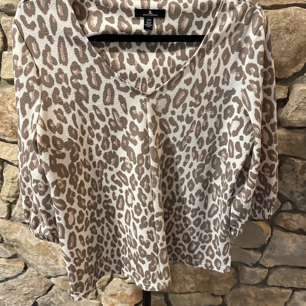Jules & Leopold Brown Leopard Print Blouse